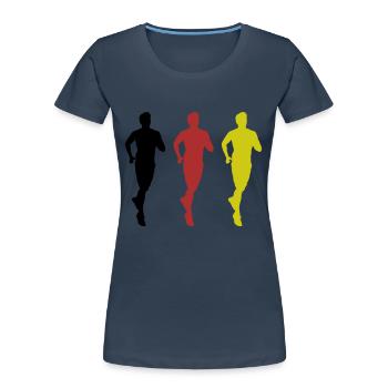 jogging germany - Frauen Premium Bio T-Shirt - Navy - Vorne - Mia (176cm)