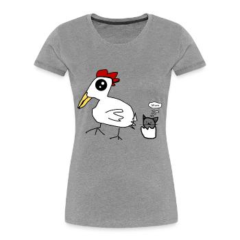 Katze Huhn - Frauen Premium Bio T-Shirt - Navy - Vorne - Mia (176cm)