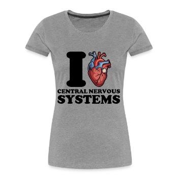 Ich liebe das zentrale Nervensystem - Frauen Premium Bio T-Shirt - Navy - Vorne - Mia (176cm)