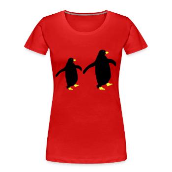 pinguin silhouette 2 - Frauen Premium Bio T-Shirt - Navy - Vorne - Mia (176cm)