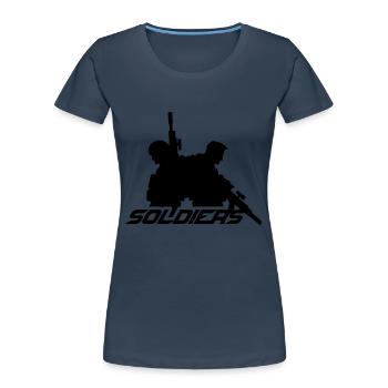 2 Soldiers Crew War Team Freedom Soldier Fighter - Women's Premium Organic T-Shirt - navy - Front - Mia (176cm)