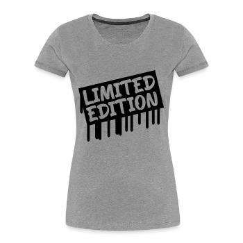 Édition limitée - T-shirt bio Premium Femme - bleu marine - Devant - Mia (176cm)