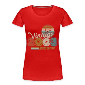 2003 - Frauen Premium Bio T-Shirt - Navy - Vorne - Mia (176cm)