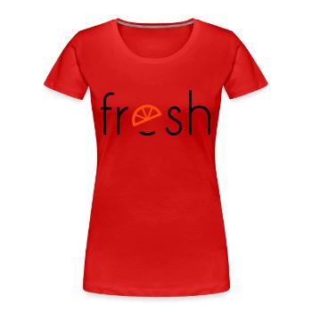 fresh - 2 colours - Women's Premium Organic T-Shirt - navy - Front - Mia (176cm)
