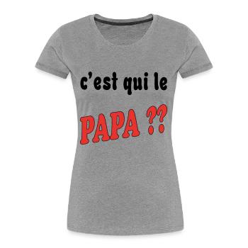 Who's the dad?? - Women's Premium Organic T-Shirt - navy - Front - Mia (176cm)