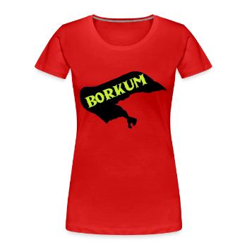 borkum insel - Frauen Premium Bio T-Shirt - Navy - Vorne - Mia (176cm)