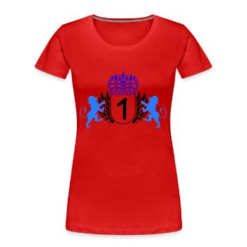 wappen 1 - Frauen Premium Bio T-Shirt - Navy - Vorne - Mia (176cm)