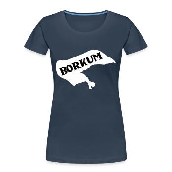 borkum insel - Frauen Premium Bio T-Shirt - Navy - Vorne - Mia (176cm)
