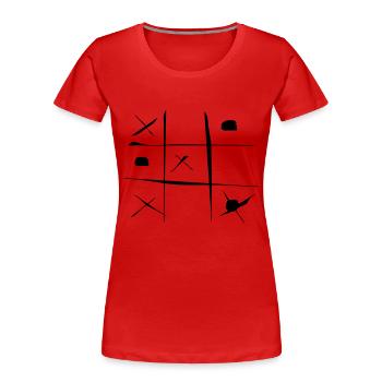 TicTacToe - Frauen Premium Bio T-Shirt - Navy - Vorne - Mia (176cm)