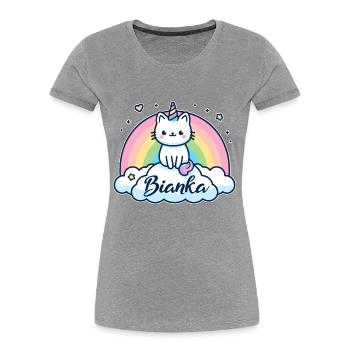 Bianka Name Vorname Einhornkatze - Frauen Premium Bio T-Shirt - Navy - Vorne - Mia (176cm)