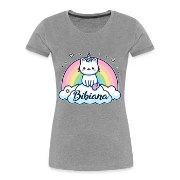 Bibiana Name Vorname Einhornkatze - Frauen Premium Bio T-Shirt - Navy - Vorne - Mia (176cm)