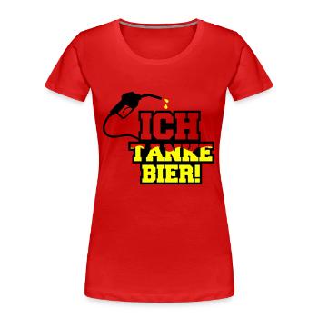 ich tanke bier 01 - Frauen Premium Bio T-Shirt - Navy - Vorne - Mia (176cm)