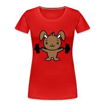 Bunny Bodybuilder Gym Muscles Strong Fitness Weight - Women's Premium Organic T-Shirt - navy - Front - Mia (176cm)