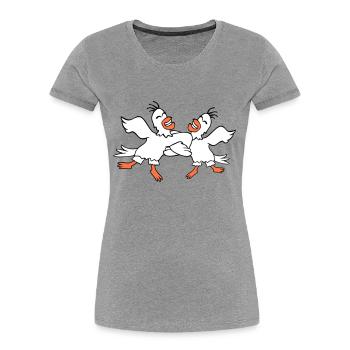 2 Enten tanzen Kreistanz Polka Party feiern Spaß - Frauen Premium Bio T-Shirt - Navy - Vorne - Mia (176cm)