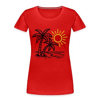 Island Palm Trees Beach - Women's Premium Organic T-Shirt - navy - Front - Mia (176cm)