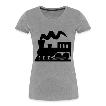 Lokomotive - Frauen Premium Bio T-Shirt - Navy - Vorne - Mia (176cm)