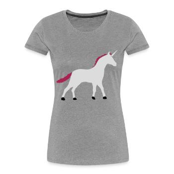 Unicorn Silhouette Outline Shadow - Women's Premium Organic T-Shirt - navy - Front - Mia (176cm)