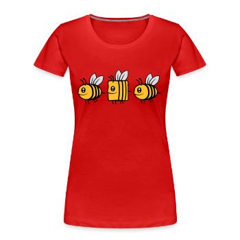 abeille différente abeille comique - T-shirt bio Premium Femme - bleu marine - Devant - Mia (176cm)