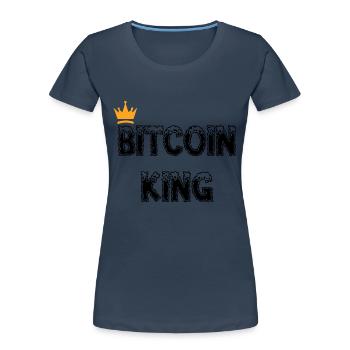 Bitcoin Trading Crypto Stocks - T-shirt bio Premium Femme - bleu marine - Devant - Mia (176cm)