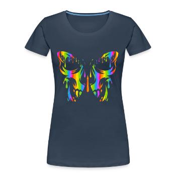 Tattoo Butterfly Nature Butterflies Cute Summer Cocoon - Women's Premium Organic T-Shirt - navy - Front - Mia (176cm)
