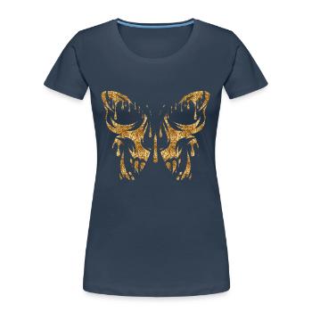 Tattoo Butterfly Nature Butterflies Cute Summer Cocoon - Women's Premium Organic T-Shirt - navy - Front - Mia (176cm)