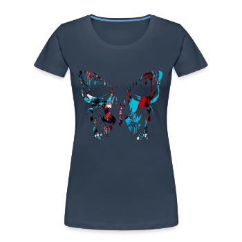Tattoo Butterfly Nature Butterflies Cute Summer Cocoon - Women's Premium Organic T-Shirt - navy - Front - Mia (176cm)