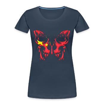 China Landesflagge offizielle Staaten Kontinent - Frauen Premium Bio T-Shirt - Navy - Vorne - Mia (176cm)