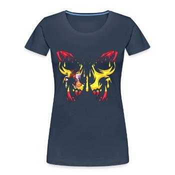 Espagne Pays Drapeau États officiels Continent - T-shirt bio Premium Femme - bleu marine - Devant - Mia (176cm)