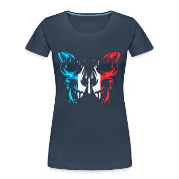 Frankreich, Länderflagge, offizielle Staaten, Kontinent - Frauen Premium Bio T-Shirt - Navy - Vorne - Mia (176cm)
