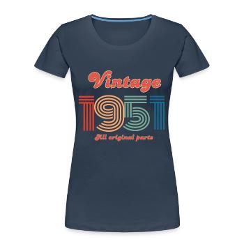 Jahrgang 1951, alle Originalteile - Frauen Premium Bio T-Shirt - Navy - Vorne - Mia (176cm)