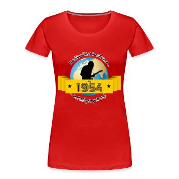 70. Geburtstag Rockt diesen Planeten seit 07/1954 - Frauen Premium Bio T-Shirt - Navy - Vorne - Mia (176cm)