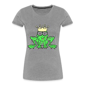 Prince Charming Frog King - Women's Premium Organic T-Shirt - navy - Front - Mia (176cm)
