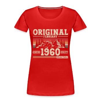 65th Birthday Gift Husband Original February 1960 - Women's Premium Organic T-Shirt - navy - Front - Mia (176cm)