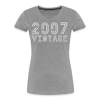 2007 Jahrgang Vintage 2007 Geburtstag 2007 retro - Frauen Premium Bio T-Shirt - Navy - Vorne - Mia (176cm)