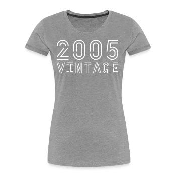 2005 Jahrgang Vintage 2005 Geburtstag 2005 retro - Frauen Premium Bio T-Shirt - Navy - Vorne - Mia (176cm)