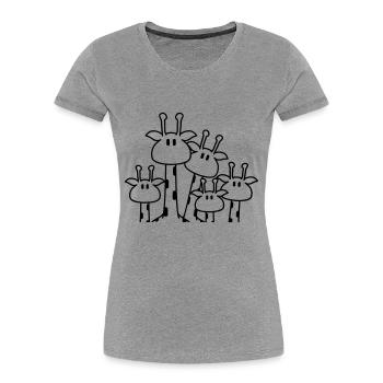 Cute giraffe family 3 children mom dad giraffe - Women's Premium Organic T-Shirt - navy - Front - Mia (176cm)
