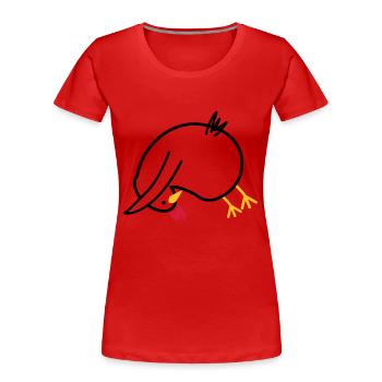 Yoga-Huhn "Hund" - Frauen Premium Bio T-Shirt - Navy - Vorne - Mia (176cm)