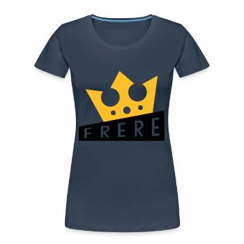 Frère Frangin Frere Naissance Bébé Frérot - T-shirt bio Premium Femme - bleu marine - Devant - Mia (176cm)