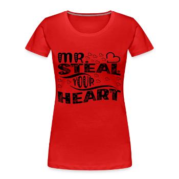 Mr Steal your Heart - Women's Premium Organic T-Shirt - navy - Front - Mia (176cm)