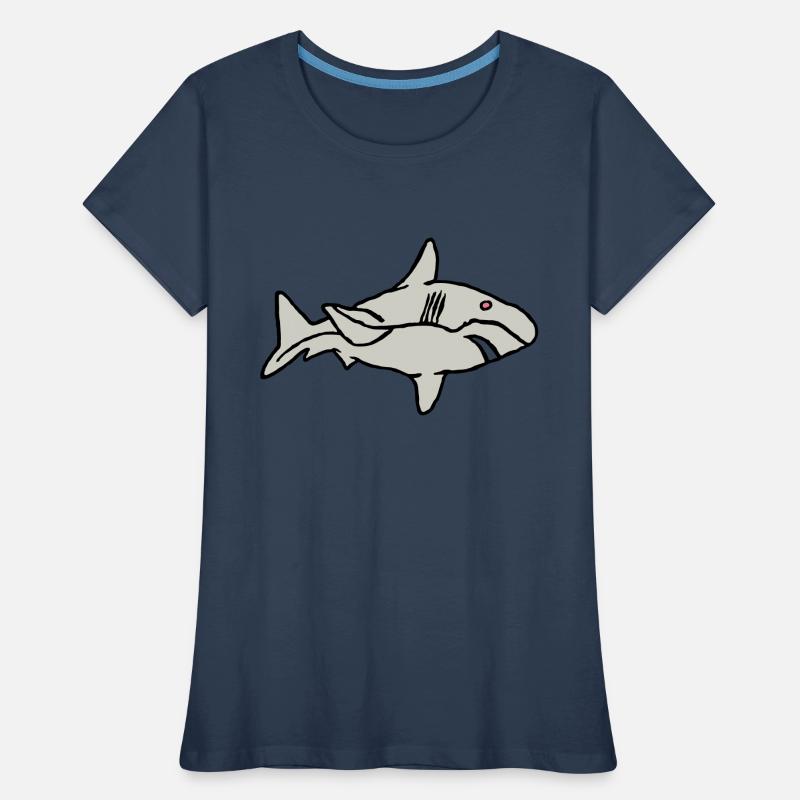 Poisson Requin Prédateur Eau Graffiti Océan T-shirt bio Premium Femme