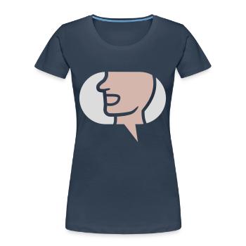 Quatschen einfaches Symbol Sprechblase - Frauen Premium Bio T-Shirt - Navy - Vorne - Mia (176cm)