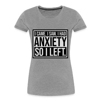 I had anxiety saying - Women's Premium Organic T-Shirt - navy - Front - Mia (176cm)