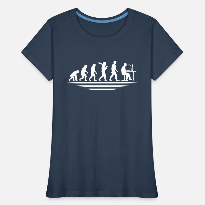 Kaffee-Codierung Evolution Programmierer Entwickler Nerd Coffe Frauen Premium Bio T-Shirt
