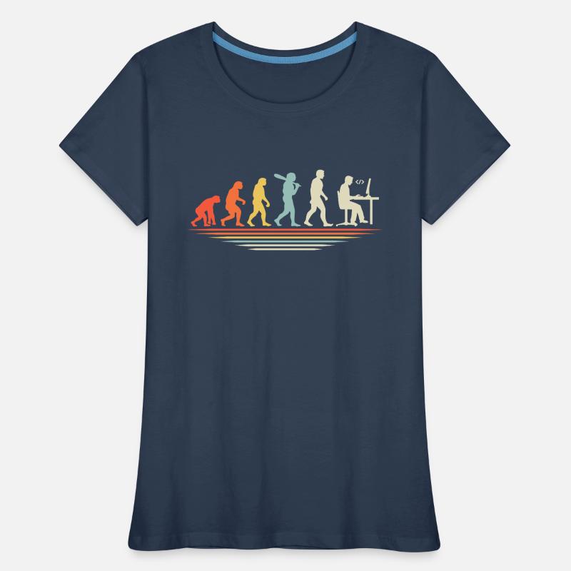 Coffee Coding Evolution Codeur Développeur Nerd Coffe T-shirt bio Premium Femme