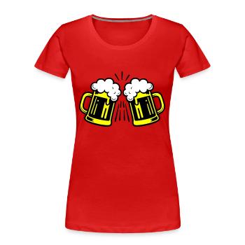 Symbole de la bière Verre à bière - T-shirt bio Premium Femme - bleu marine - Devant - Mia (176cm)