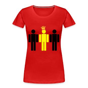 der König 3c - Frauen Premium Bio T-Shirt - Navy - Vorne - Mia (176cm)