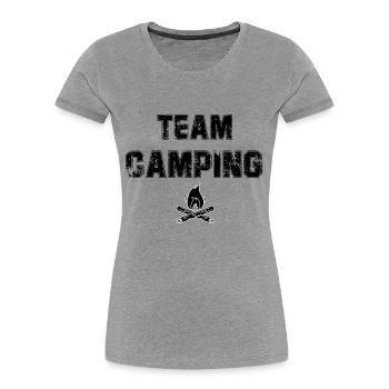 Team Camping - Frauen Premium Bio T-Shirt - Navy - Vorne - Mia (176cm)
