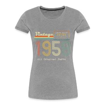 1958 Original 1958 Vintage Vintage Retro Jahrestag - Frauen Premium Bio T-Shirt - Navy - Vorne - Mia (176cm)