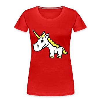 Licorne rose mignon mignon sympathique cheval de dessin animé - T-shirt bio Premium Femme - bleu marine - Devant - Mia (176cm)