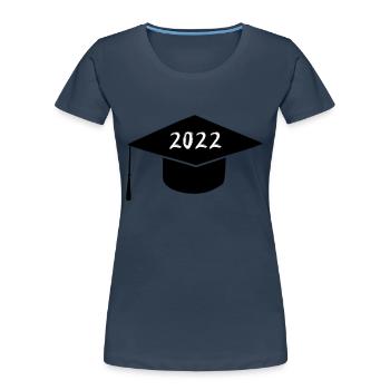 Bachelor/Master Absolventenhut 2022 - Frauen Premium Bio T-Shirt - Navy - Vorne - Mia (176cm)